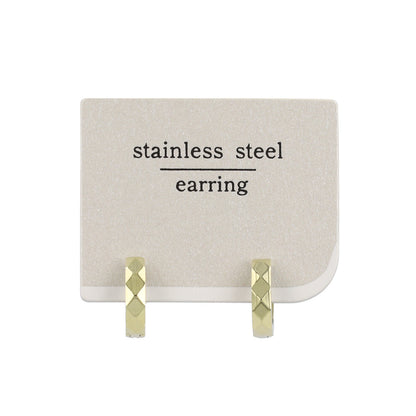 イヤリング ステンレス ダイヤカット フープイヤリング