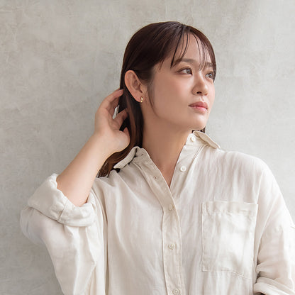 イヤリング ステンレス ダイヤカット フープイヤリング