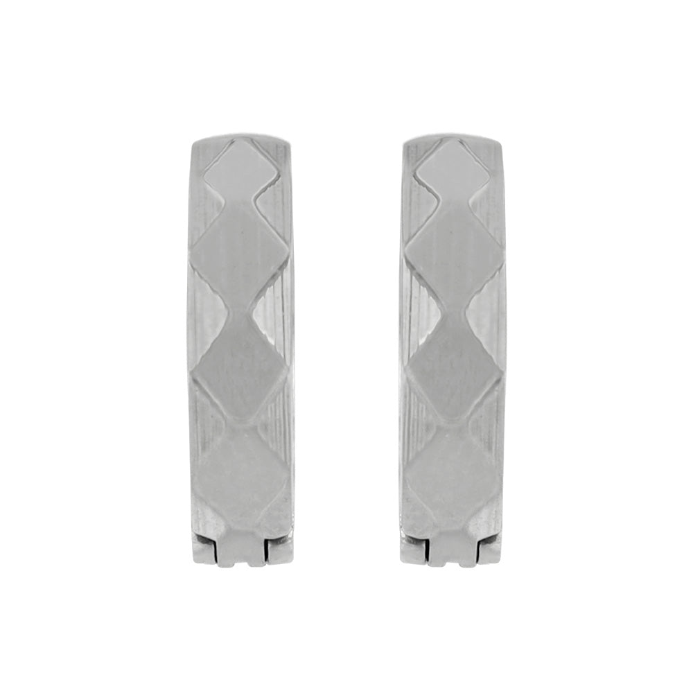 イヤリング ステンレス ダイヤカット フープイヤリング