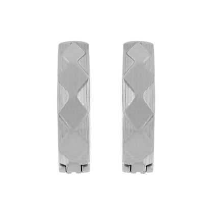 イヤリング ステンレス ダイヤカット フープイヤリング