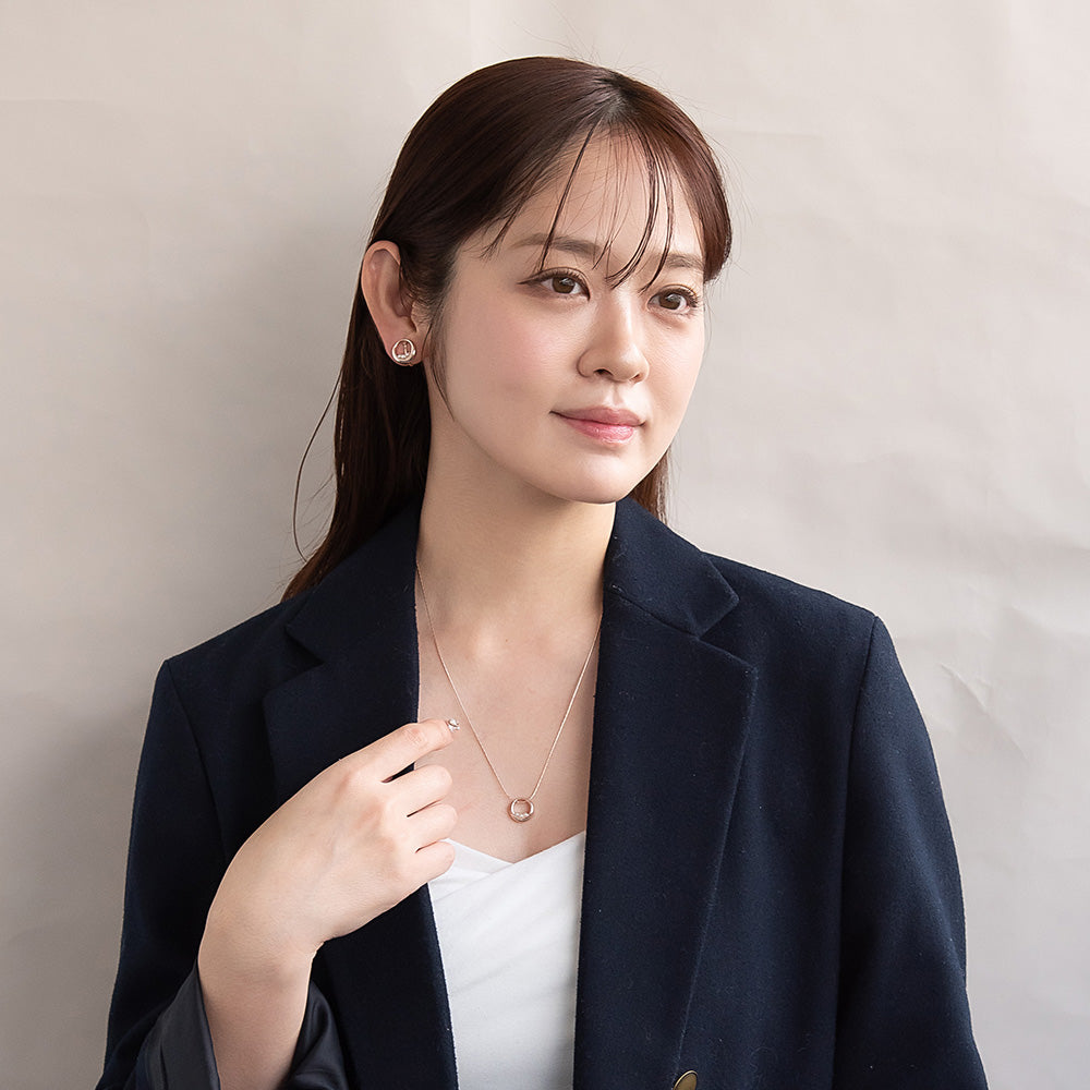 イヤリング ニッケルフリー ロゼシルバー パール ネジバネ式イヤリング