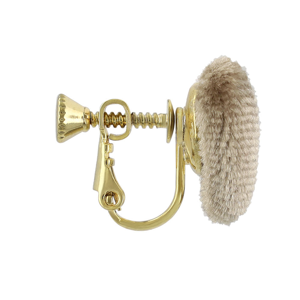 イヤリング ニッケルフリー ベロア ハート ネジバネ式イヤリング