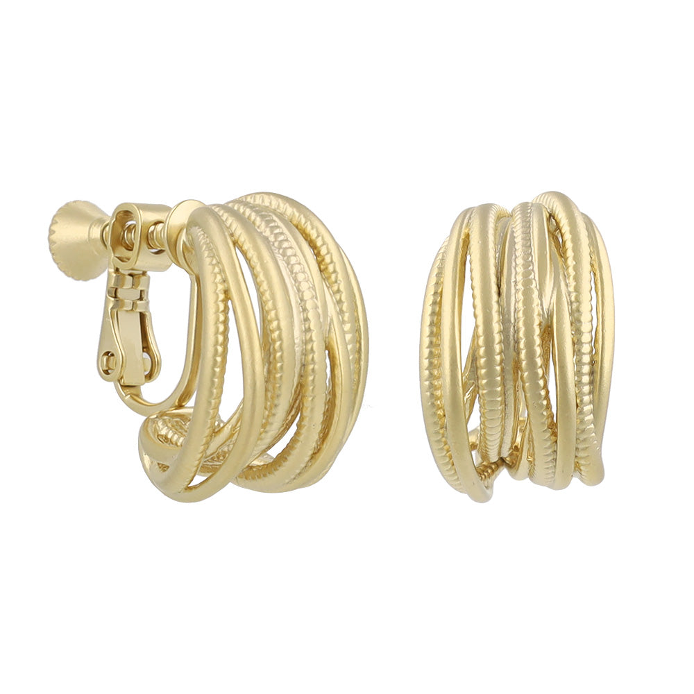 イヤリング ニッケルフリー sable gold メタル ランダム メニー ライン ネジバネ式イヤリング