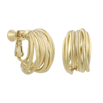 イヤリング ニッケルフリー sable gold メタル ランダム メニー ライン ネジバネ式イヤリング