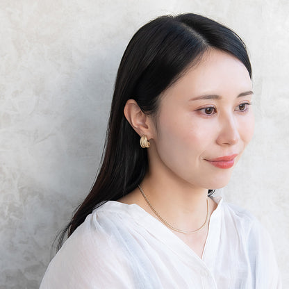 イヤリング ニッケルフリー sable gold メタル ランダム メニー ライン ネジバネ式イヤリング