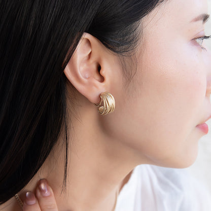 イヤリング ニッケルフリー sable gold メタル ランダム メニー ライン ネジバネ式イヤリング