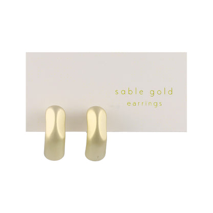 イヤリング ニッケルフリー sable gold メタル ハーフサークル カット ライン ネジバネ式イヤリング