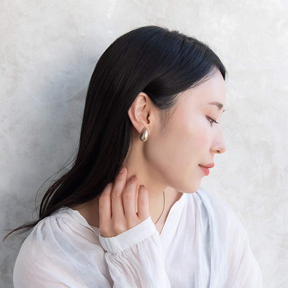 イヤリング ニッケルフリー sable gold メタル ドロップ ムーン ネジバネ式イヤリング