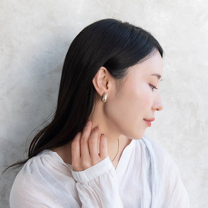 イヤリング ニッケルフリー sable gold メタル ドロップ ムーン ネジバネ式イヤリング