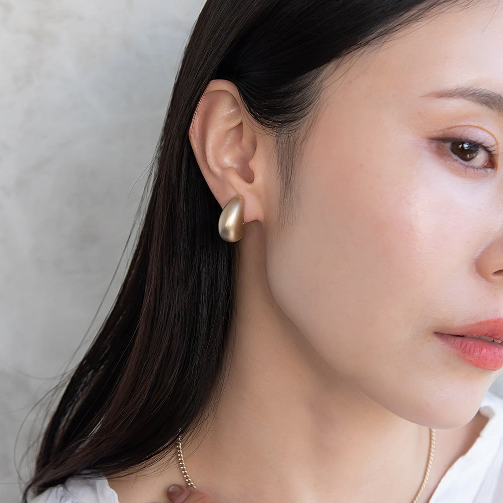 イヤリング ニッケルフリー sable gold メタル ドロップ ムーン ネジバネ式イヤリング