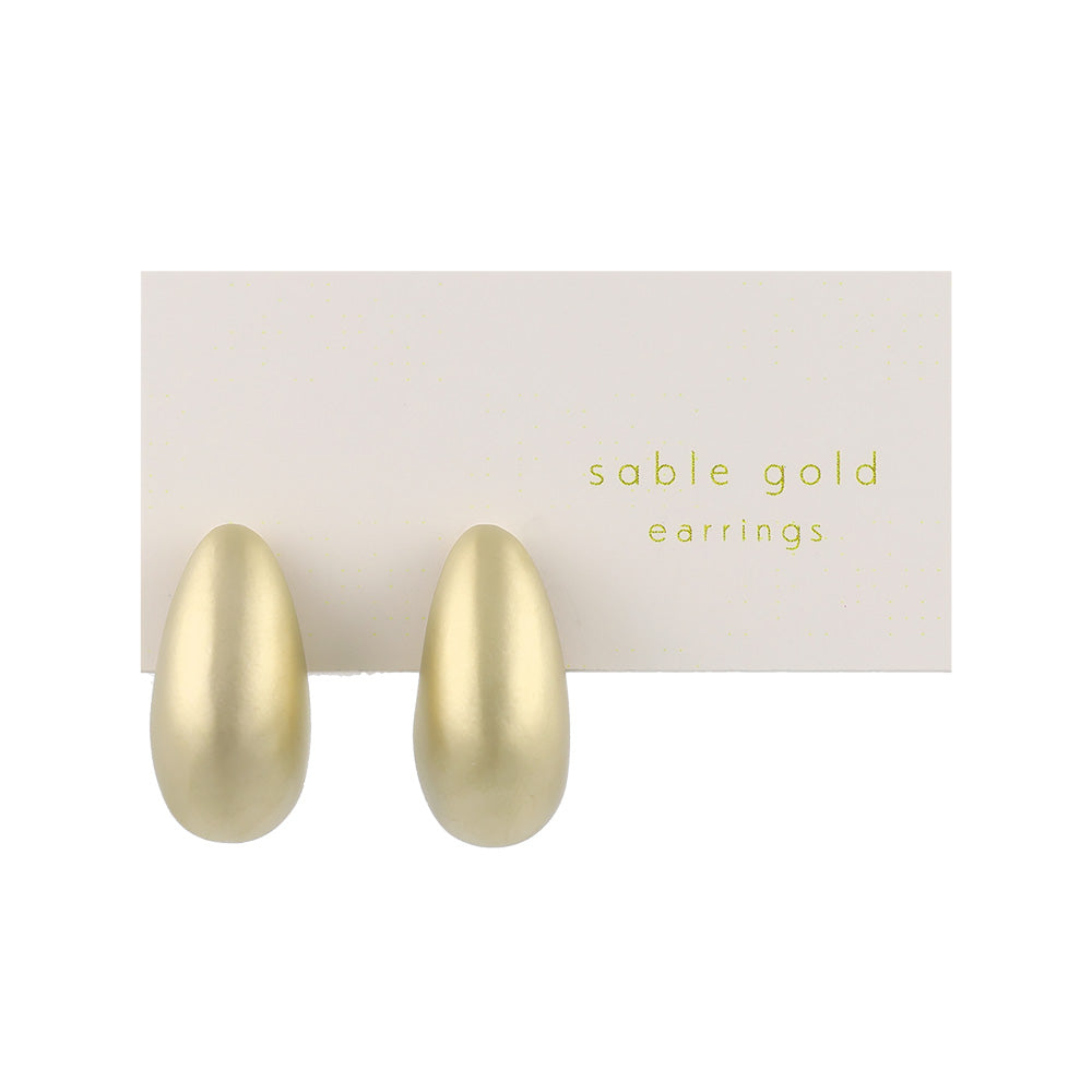 イヤリング ニッケルフリー sable gold メタル ドロップ ムーン ネジバネ式イヤリング