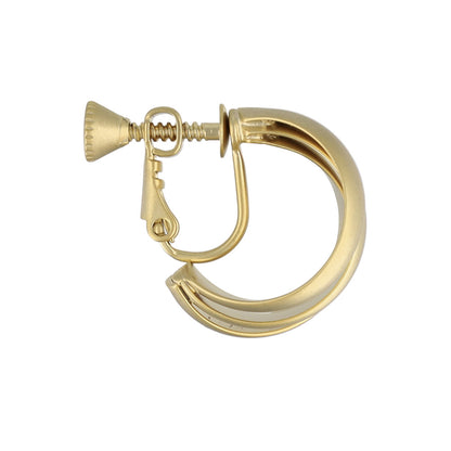 イヤリング ニッケルフリー sable gold メタル トリプル カーブ ライン ネジバネ式イヤリング
