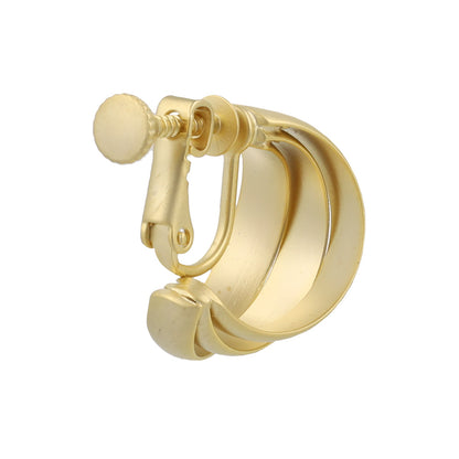 イヤリング ニッケルフリー sable gold メタル トリプル カーブ ライン ネジバネ式イヤリング