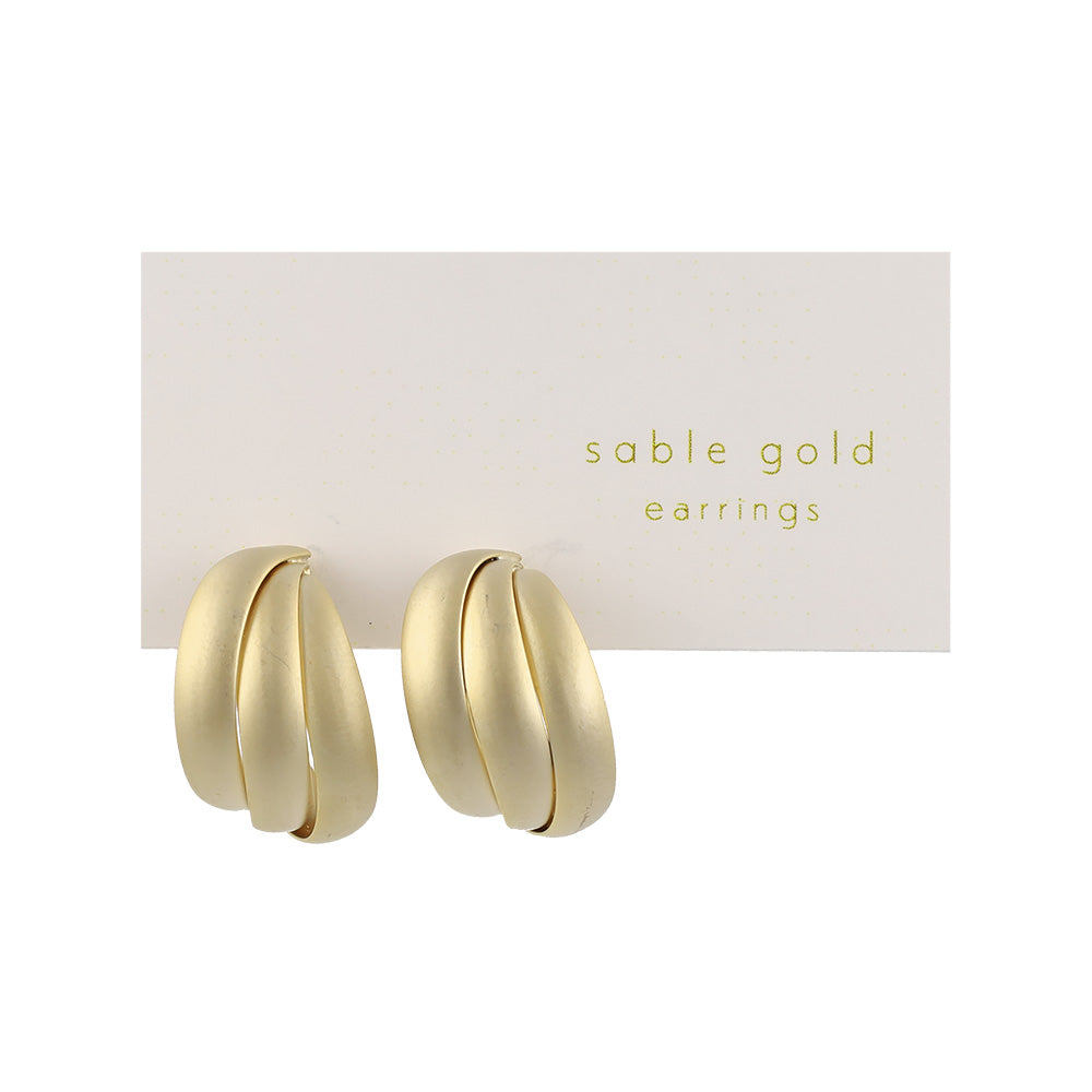 イヤリング ニッケルフリー sable gold メタル トリプル カーブ ライン