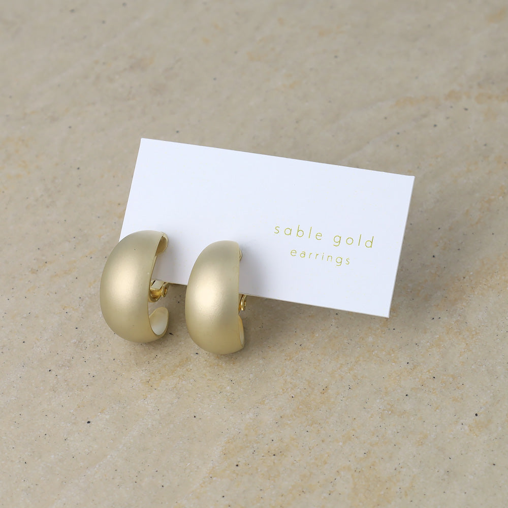 イヤリング ニッケルフリー sable gold メタル ワイド C型 ネジバネ式イヤリング