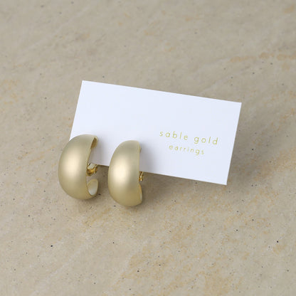 イヤリング ニッケルフリー sable gold メタル ワイド C型 ネジバネ式イヤリング