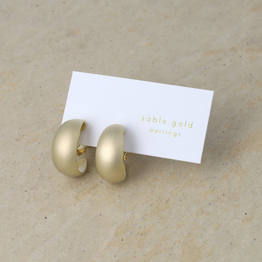 イヤリング ニッケルフリー sable gold メタル ワイド C型 ネジバネ式イヤリング