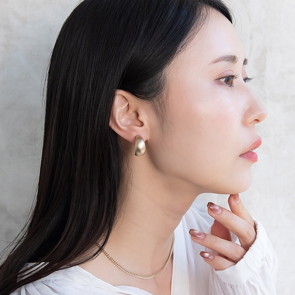 イヤリング ニッケルフリー sable gold メタル ワイド C型 ネジバネ式イヤリング