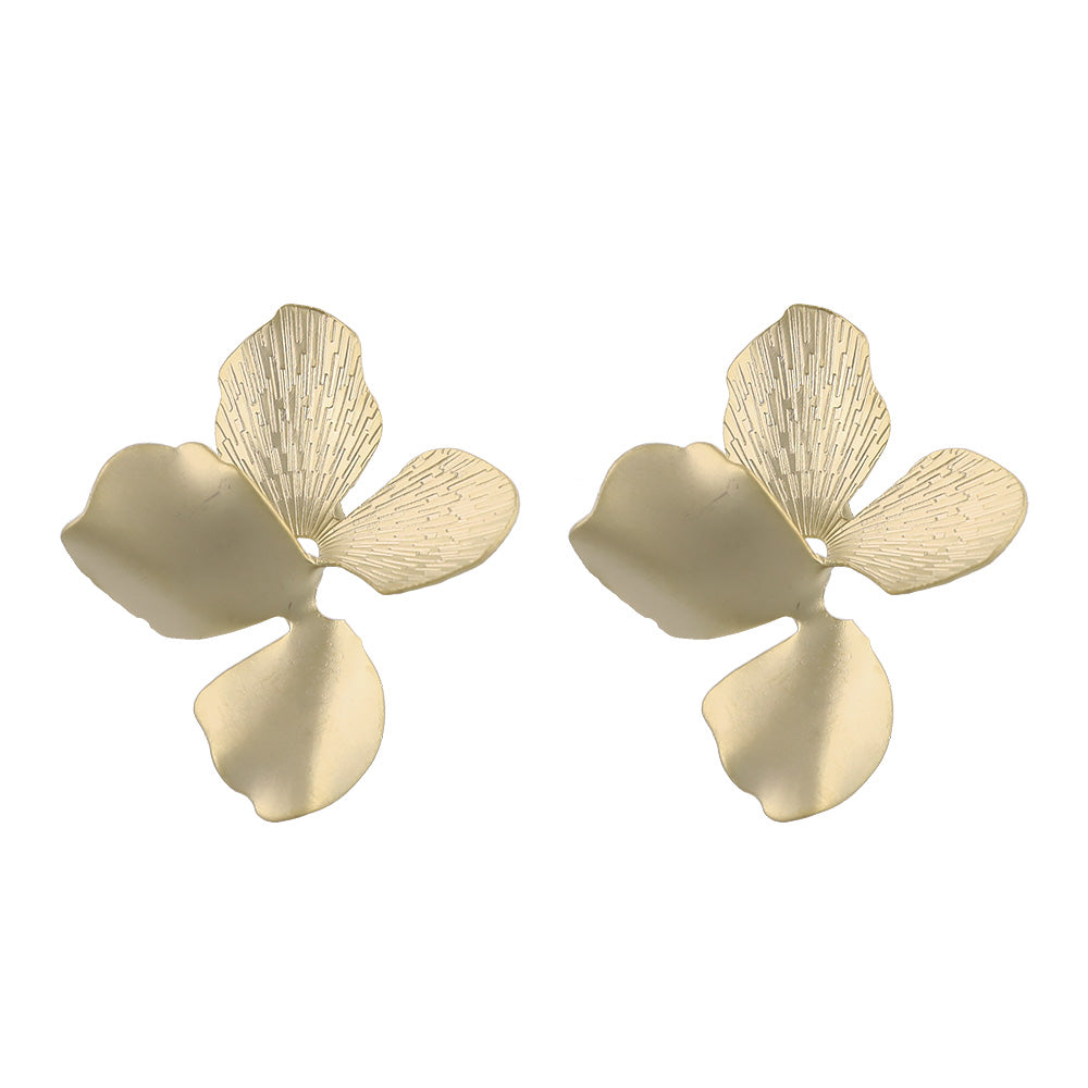 イヤリング ニッケルフリー sable gold メタル ツイスト フラワー ネジバネ式イヤリング