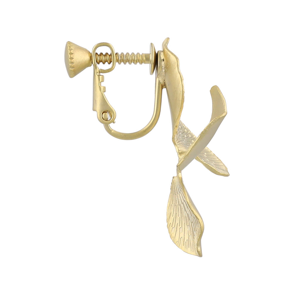 イヤリング ニッケルフリー sable gold メタル ツイスト フラワー ネジバネ式イヤリング