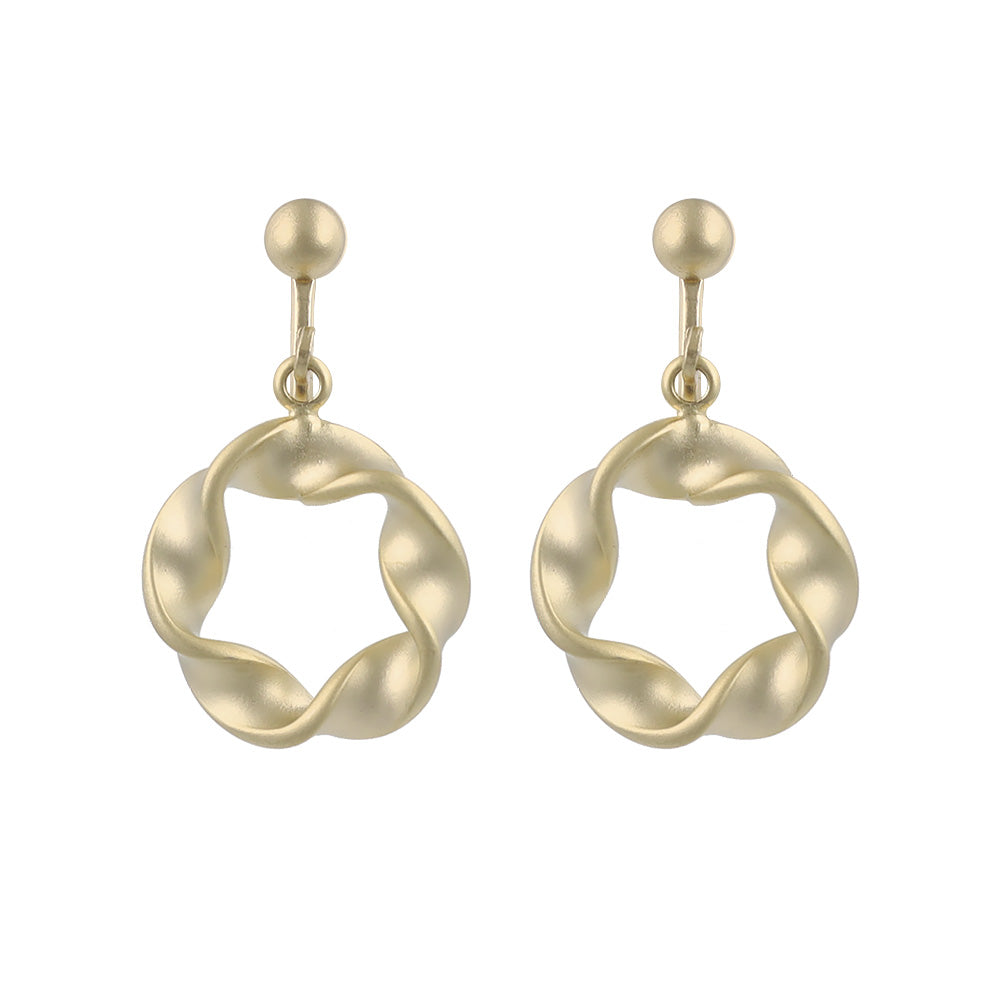 イヤリング ニッケルフリー sable gold メタル ツイスト リング ネジバネ式イヤリング