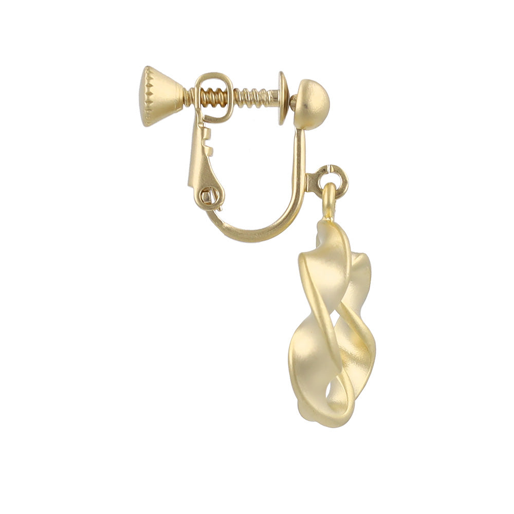 イヤリング ニッケルフリー sable gold メタル ツイスト リング ネジバネ式イヤリング