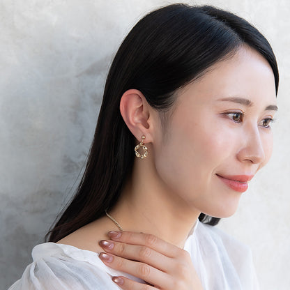 イヤリング ニッケルフリー sable gold メタル ツイスト リング ネジバネ式イヤリング