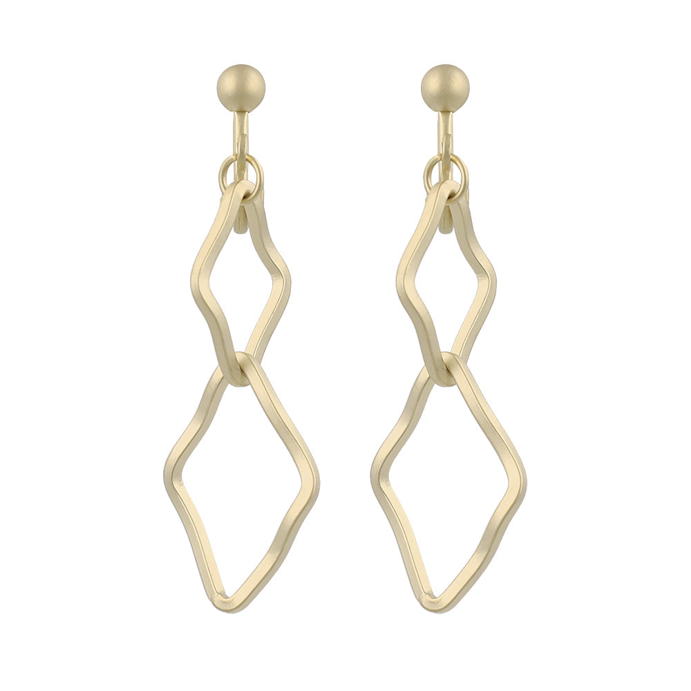 イヤリング ニッケルフリー sable gold メタル ウェーブ ロンバス ネジバネ式イヤリング