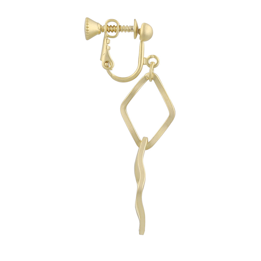イヤリング ニッケルフリー sable gold メタル ウェーブ ロンバス ネジバネ式イヤリング
