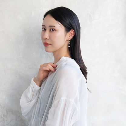 イヤリング ニッケルフリー sable gold メタル ウェーブ ロンバス ネジバネ式イヤリング