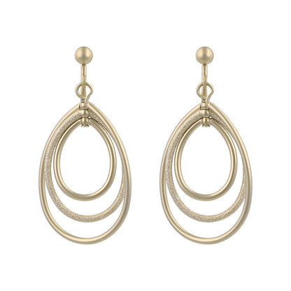 イヤリング ニッケルフリー sable gold メタル トリプル ドロップ ネジバネ式イヤリング