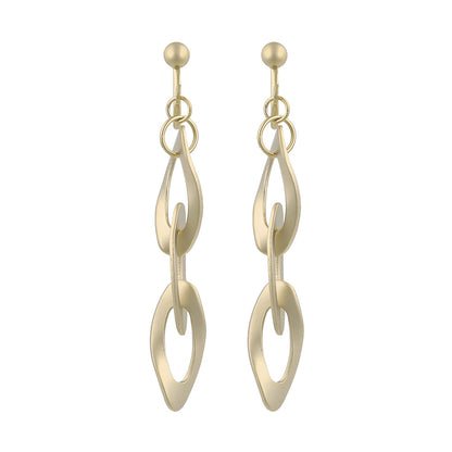 イヤリング ニッケルフリー sable gold メタル オーバル ツイスト チェーン ネジバネ式イヤリング