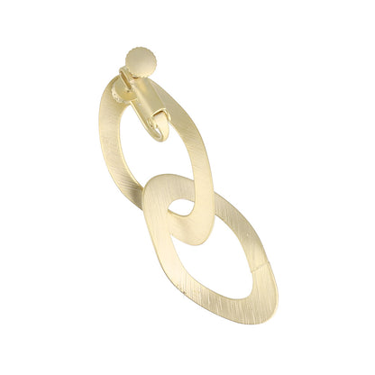 イヤリング ニッケルフリー sable gold メタル オーバル ツイスト ダブル ネジバネ式イヤリング