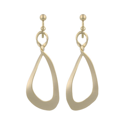 イヤリング ニッケルフリー sable gold メタル ツイスト ドロップ ネジバネ式イヤリング