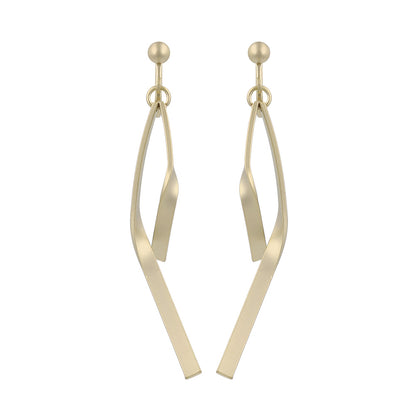 イヤリング ニッケルフリー sable gold メタル ダブル カーブ ライン ネジバネ式イヤリング