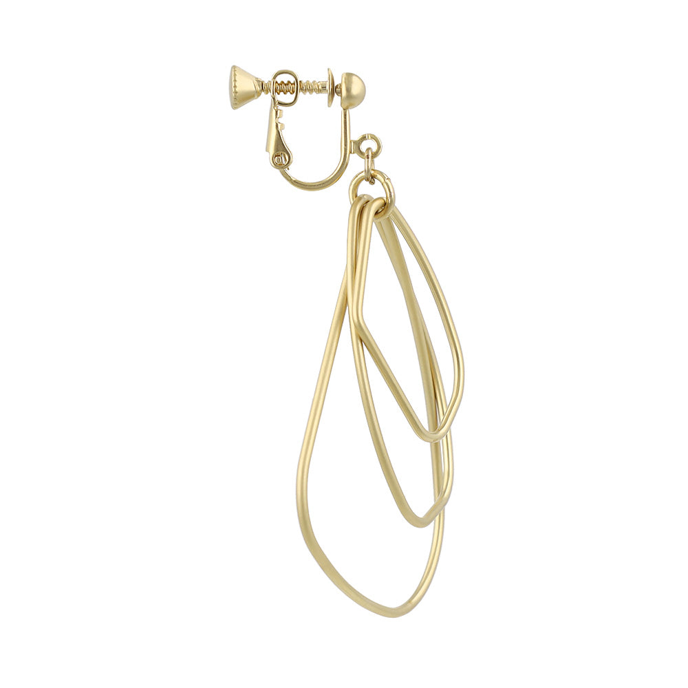 イヤリング ニッケルフリー sable gold メタル トリプル 変形 ドロップ ネジバネ式イヤリング