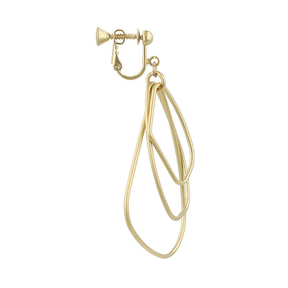 イヤリング ニッケルフリー sable gold メタル トリプル 変形 ドロップ ネジバネ式イヤリング