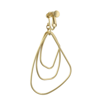 イヤリング ニッケルフリー sable gold メタル トリプル 変形 ドロップ ネジバネ式イヤリング
