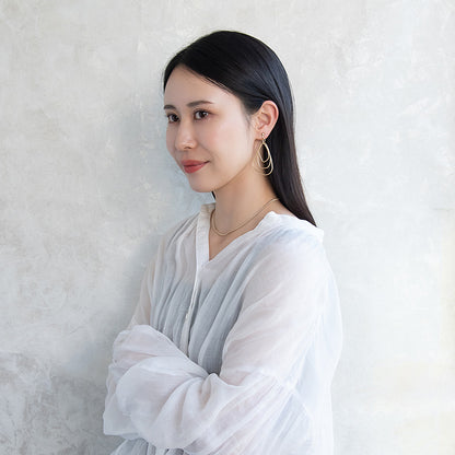 イヤリング ニッケルフリー sable gold メタル トリプル 変形 ドロップ ネジバネ式イヤリング