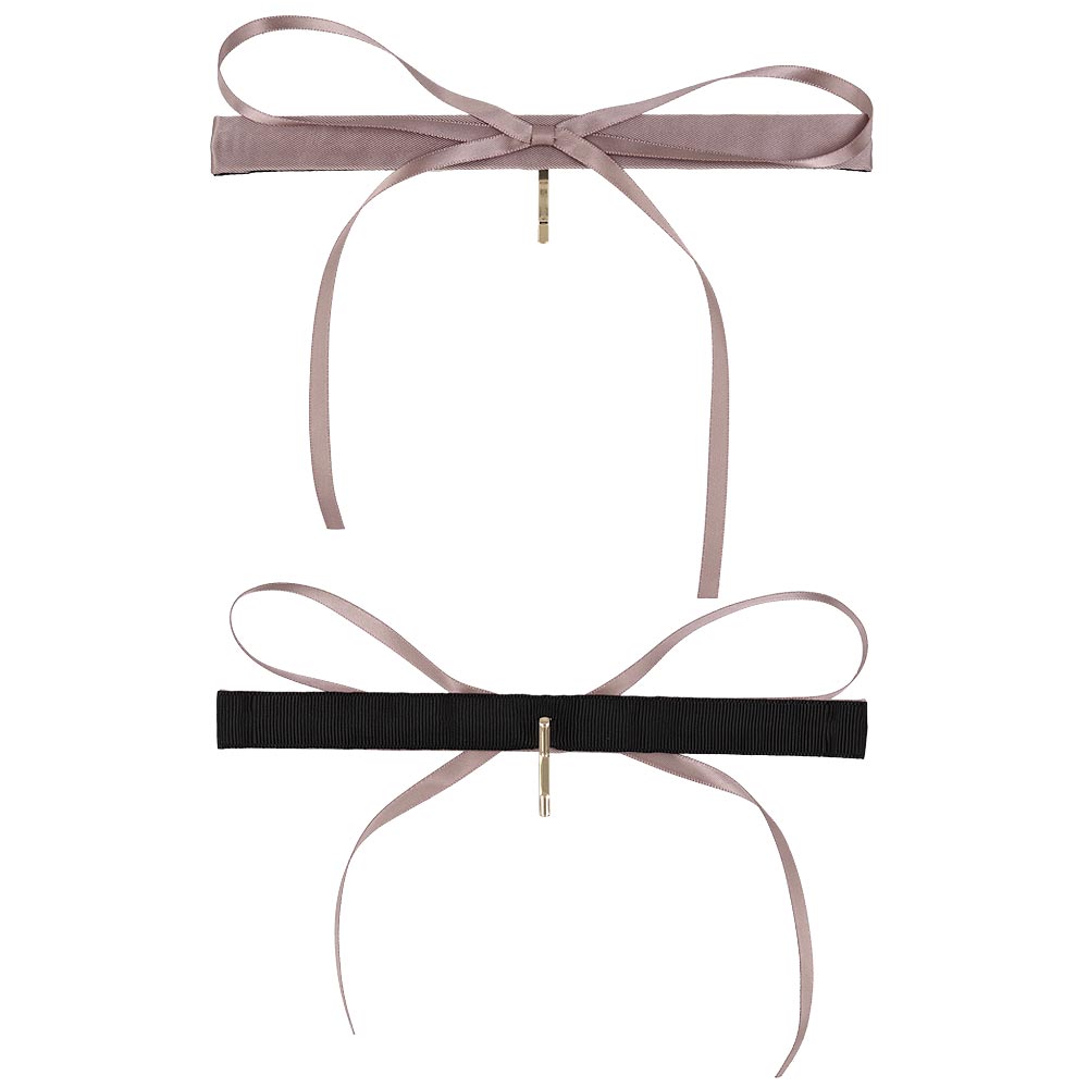 リボン　Ribon ヘアカフ リボン ミニ ストーン メタル ヘアポニー ポニーフック