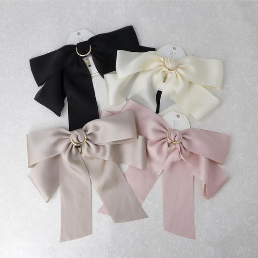 ヘアカフ ビッグ ダブル リボン メタル リング ヘアポニー ポニーフック