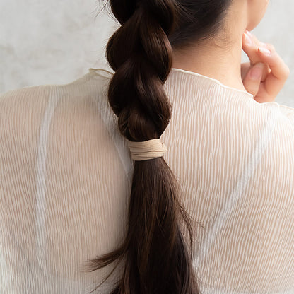 ヘアカフ ヘアゴム メタル パール フラワー 花 2個セット ワイド リングゴム ヘアポニー ポニーフック