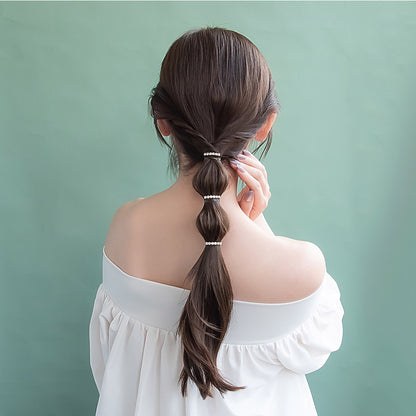 ヘアカフ ミニセットカフ ミニ ストーン ライン メタル 3個セット ヘアポニー ポニーフック