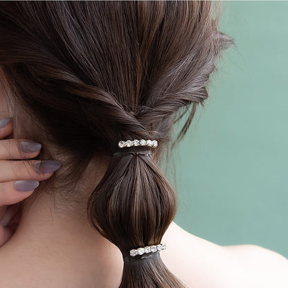 ヘアカフ ミニセットカフ ミニ ストーン ライン メタル 3個セット ヘアポニー ポニーフック