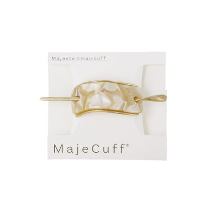 MajeCuff/マジェカフ マジェステみたいなヘアカフ レクタングル カーブ マーブル プレート メタル ライン