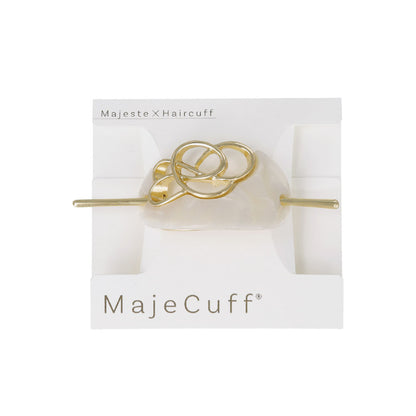 MajeCuff/マジェカフ マジェステみたいなヘアカフ オーバル マーブル カラー 透かし メタル クロス ライン