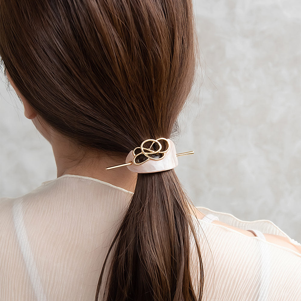 MajeCuff/マジェカフ マジェステみたいなヘアカフ オーバル マーブル カラー 透かし メタル クロス ライン