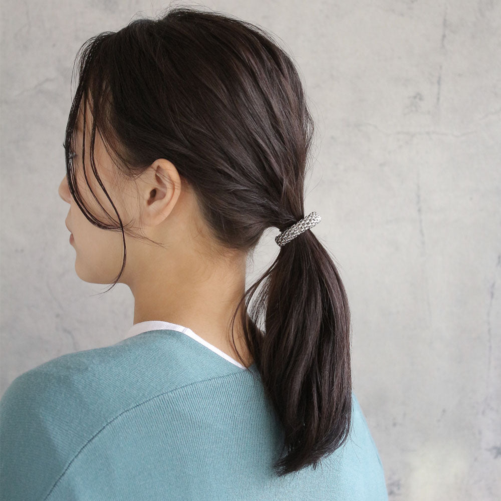 ヘアカフ メタル ボール風 メッシュ カーブ