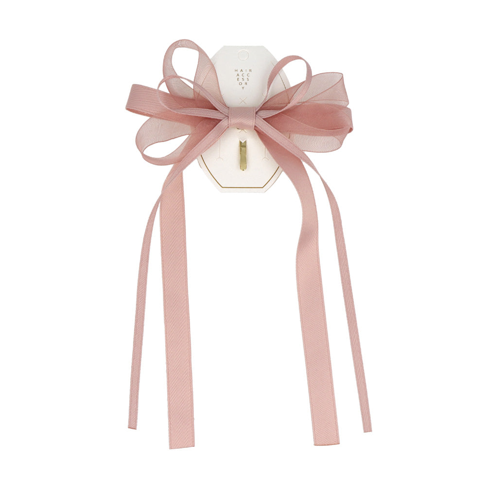 ヘアカフ ダブル ロング リボン シアー カラー