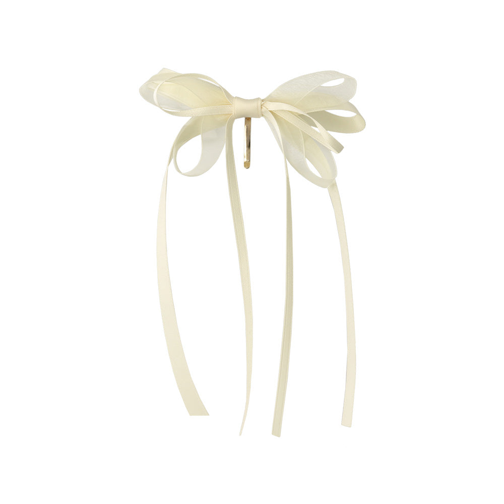 ヘアカフ ダブル ロング リボン シアー カラー